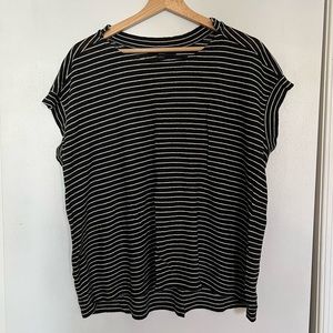 Allsaints black striped slouchy tee